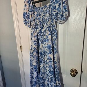 SHEIN Blue Floral Maxi Dress
